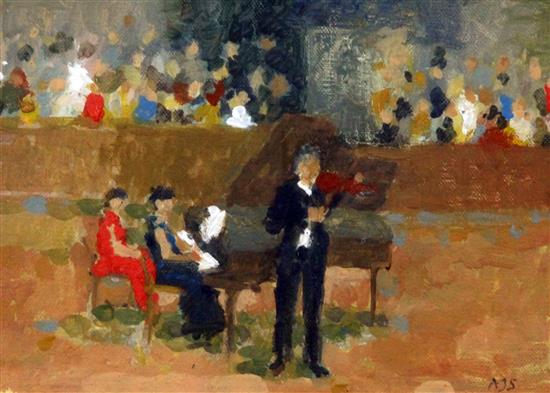 Ann J. Shrager (1948-) Yehudi and Hephzibah Menuhin, 5 x 7in.